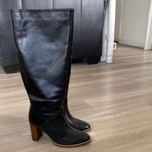 Banana Republic Black Leather Heeled Boots